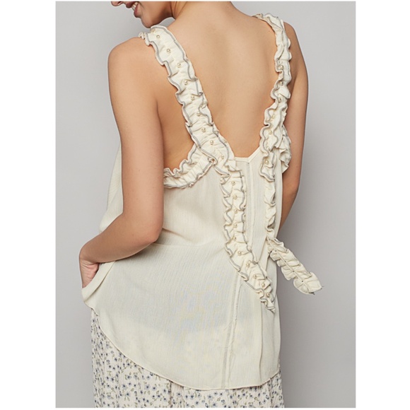 POL Cream Ruffle Detail Flowy Tank Top - Picture 5 of 5